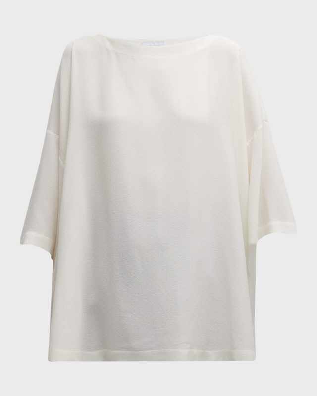 3/4 Sleeve Bateau Neck Tunic Top (Long)